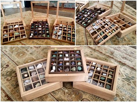 display boxes for rock collections.